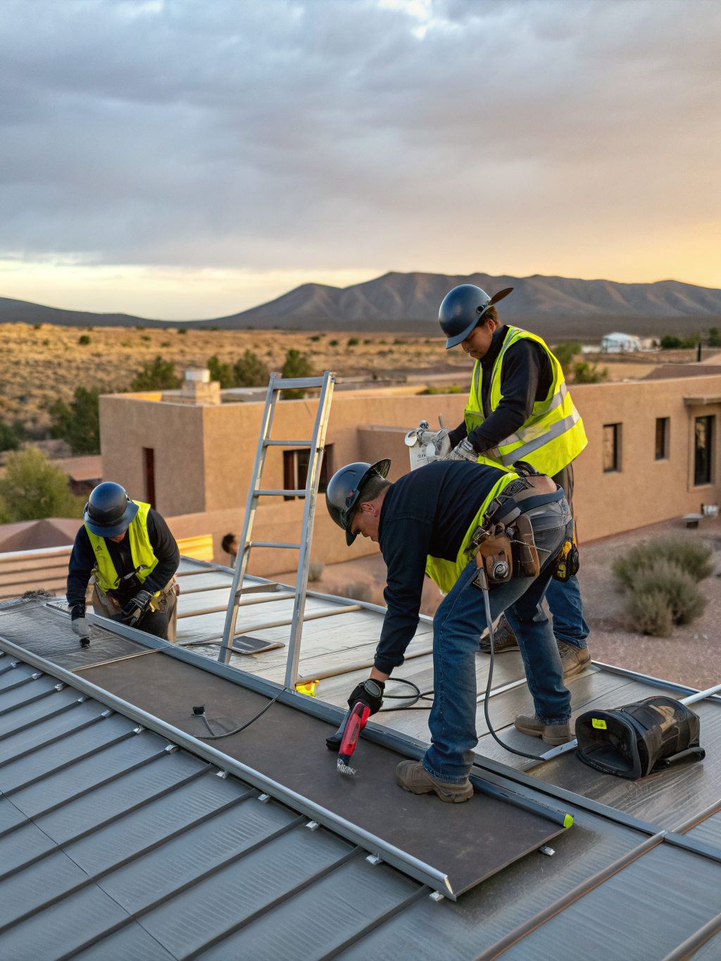 Eagle Exteriors team performing quality roof replacement on a local home