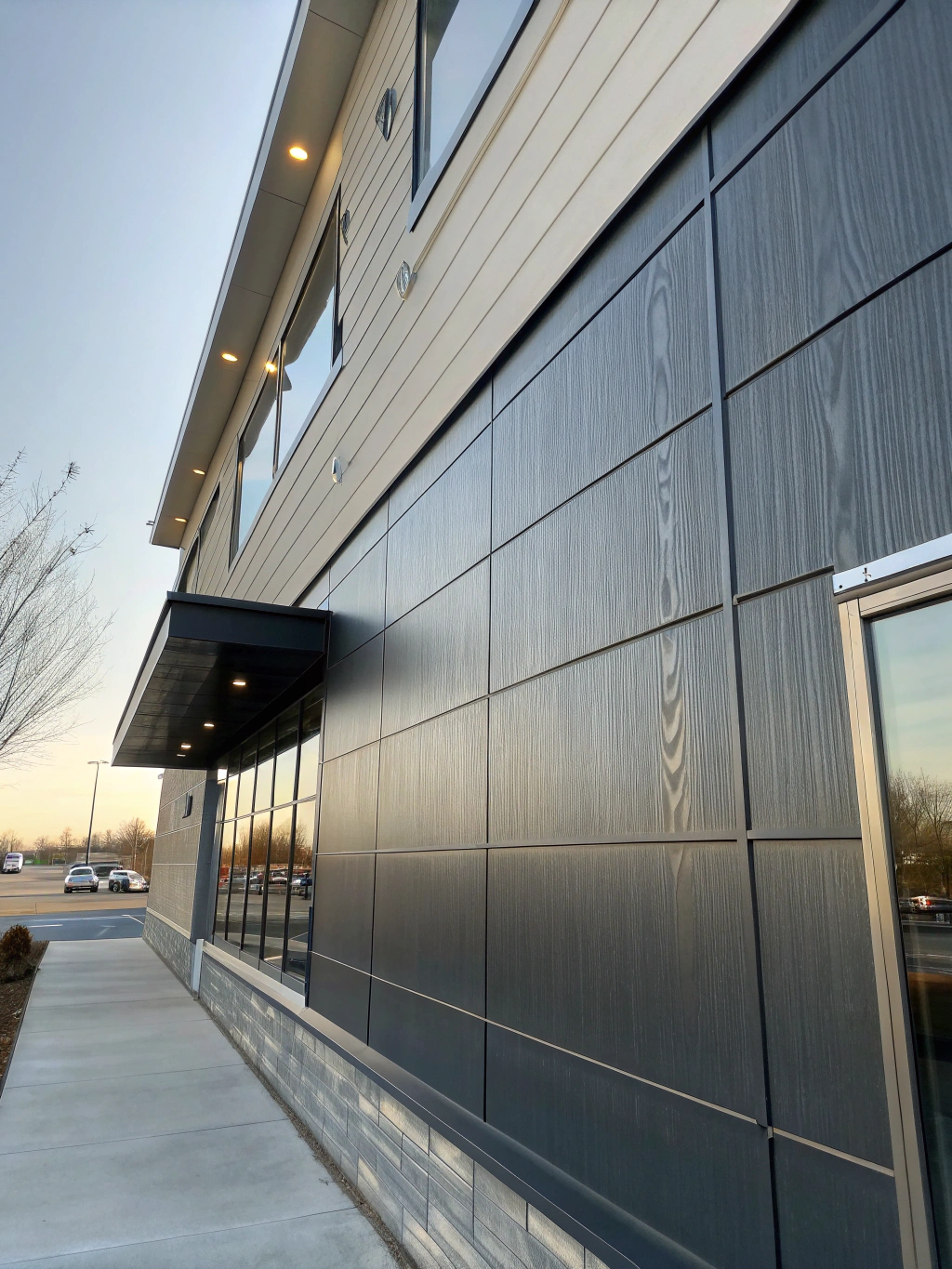 Modern siding texture close-up